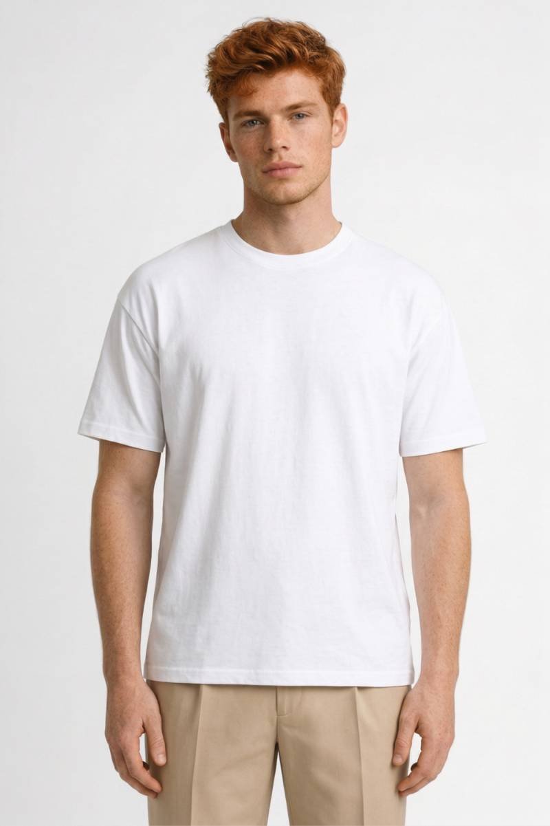 Herre T-shirt til hverdag med blød rund hals