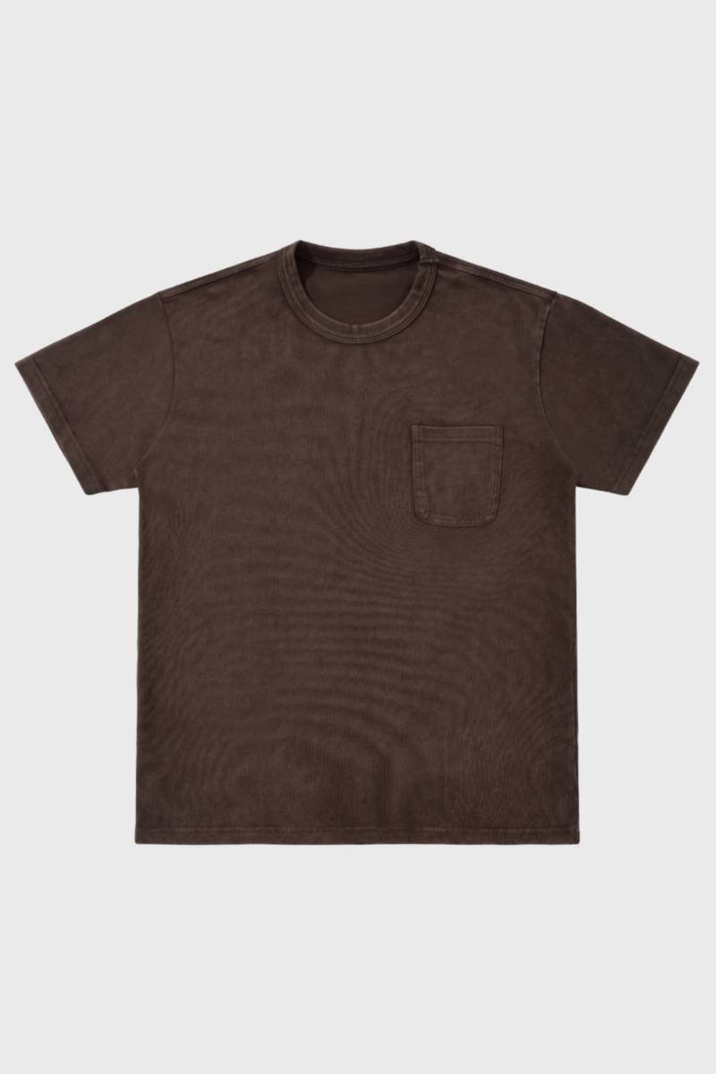 T-shirt da uomo con taschino sul petto, lavata, taglio quotidiano