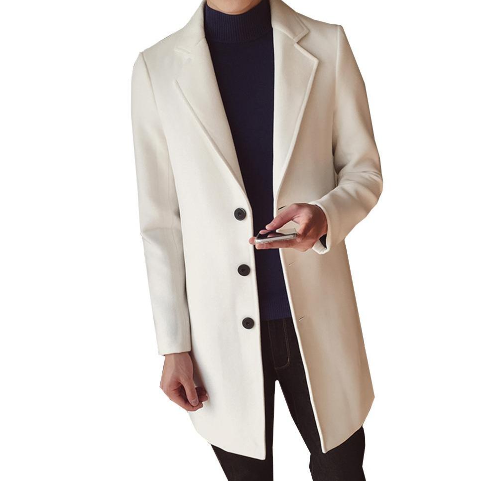 Palton lung din lână pentru bărbați – Elegant, croială slim, clasic, smart, formal