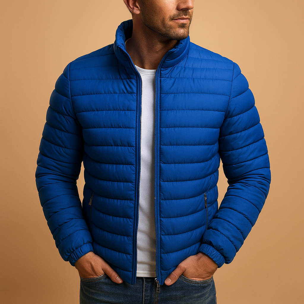 Cazadora acolchada ligera para hombre - Prenda con relleno y cremallera para primavera, verano, viajes, días informales y el día a día en la ciudad