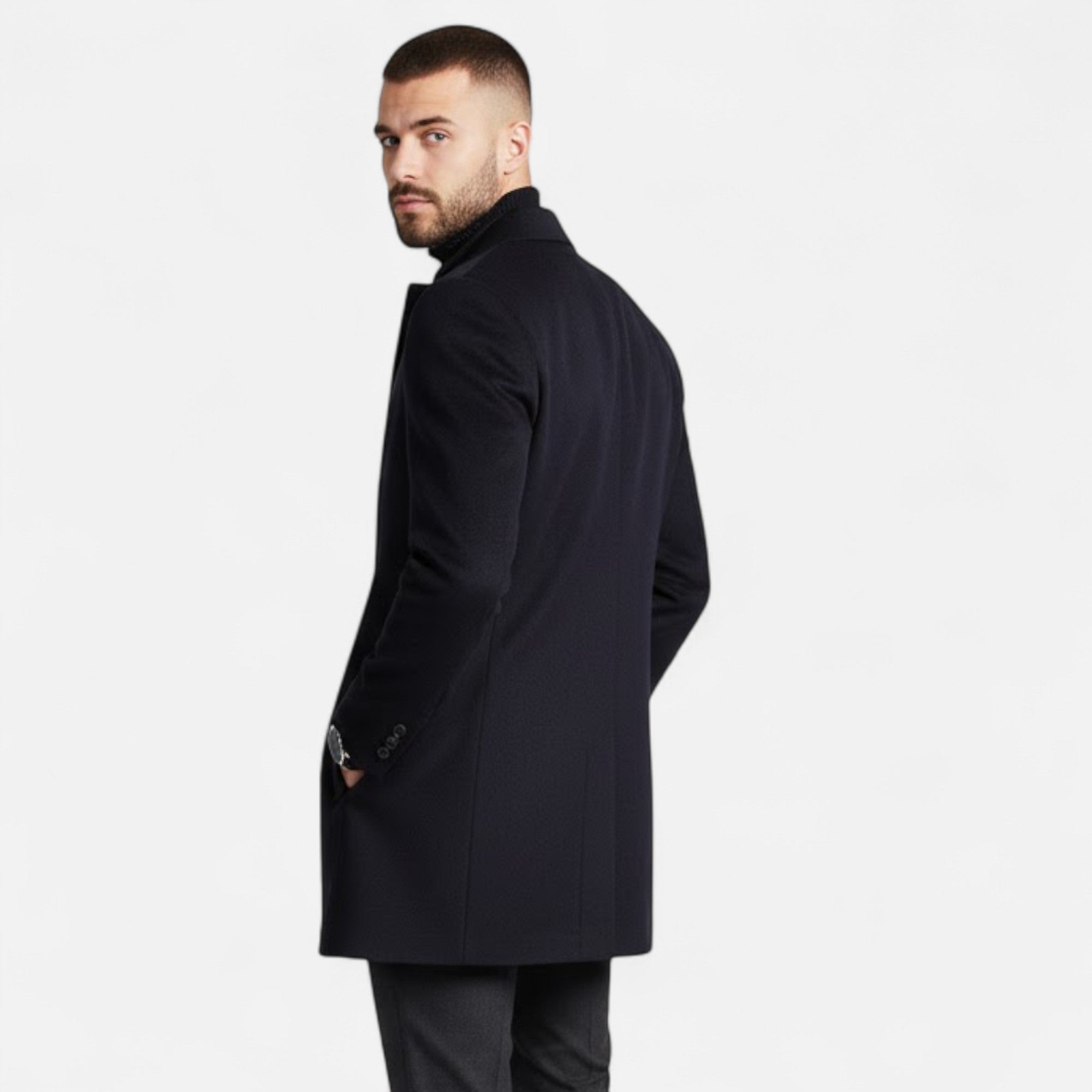 Valmonti | Men’s Tailored Wool Trench – Classic Oxford Elegance