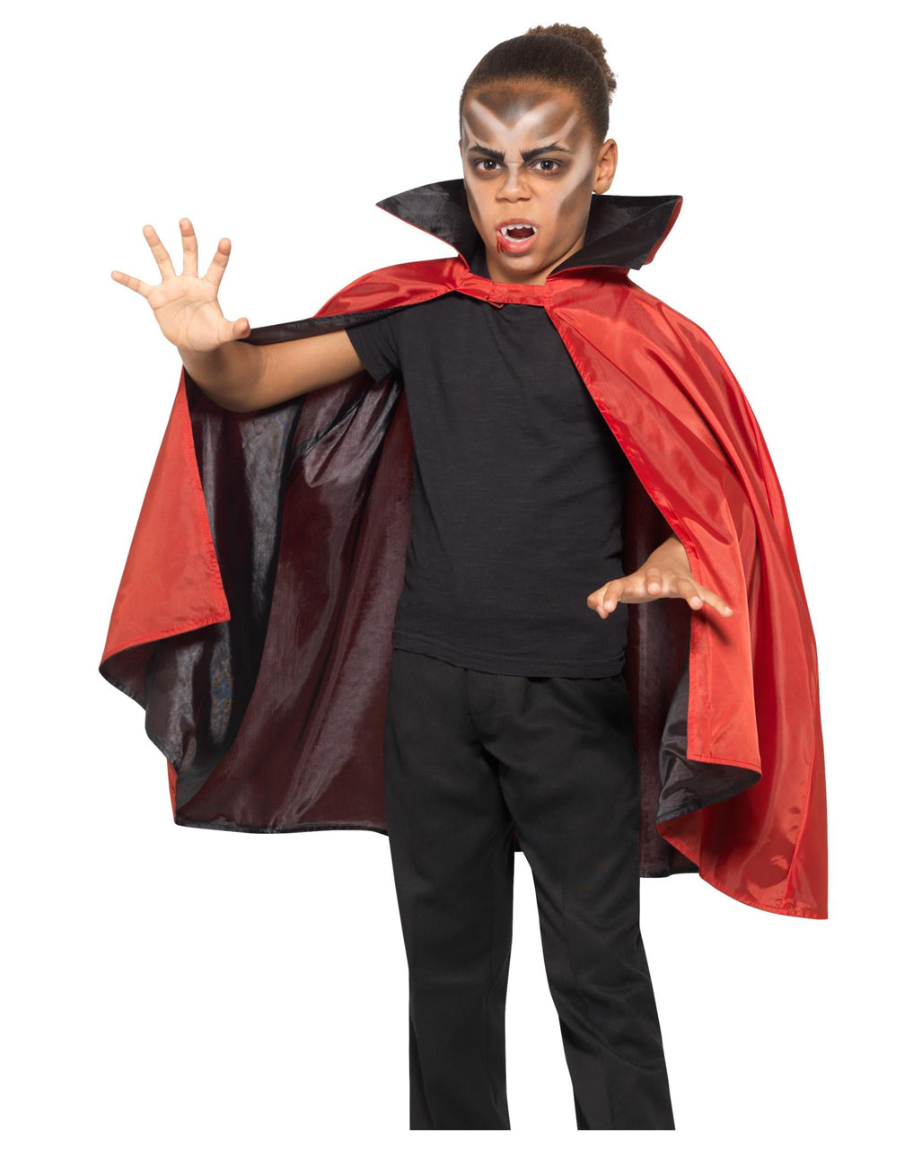 Dětský oboustranný upíří plášť se stojáčkem, halloweenský kostým