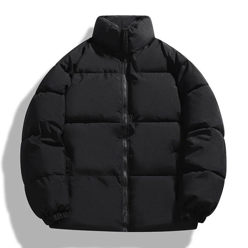 Pánska teplá prešívaná bunda - zateplená bunda so stojacím golierom na zips na bežné každodenné nosenie, zimné cestovanie, pohodlie v prírode a street style do chladného počasia