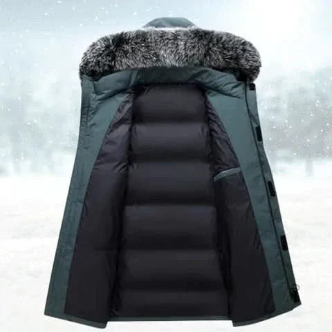 Pánská zimní parka odpuzující vodu – dlouhý kabát s kapucí na dojíždění i outdoorové aktivity