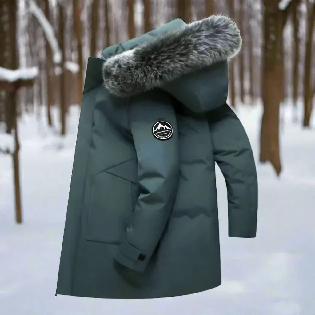 Pánská zimní parka odpuzující vodu – dlouhý kabát s kapucí na dojíždění i outdoorové aktivity