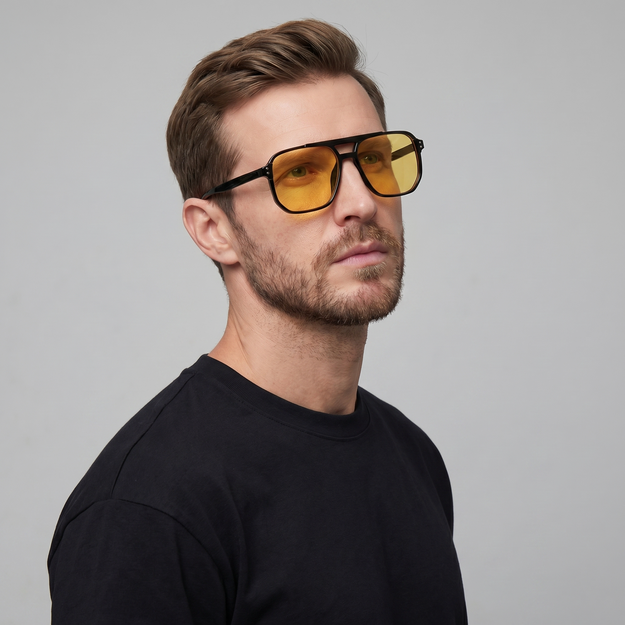 Ochelari de soare pentru bărbați cu ramă pătrată, inspirați retro, moderni pentru activități în aer liber