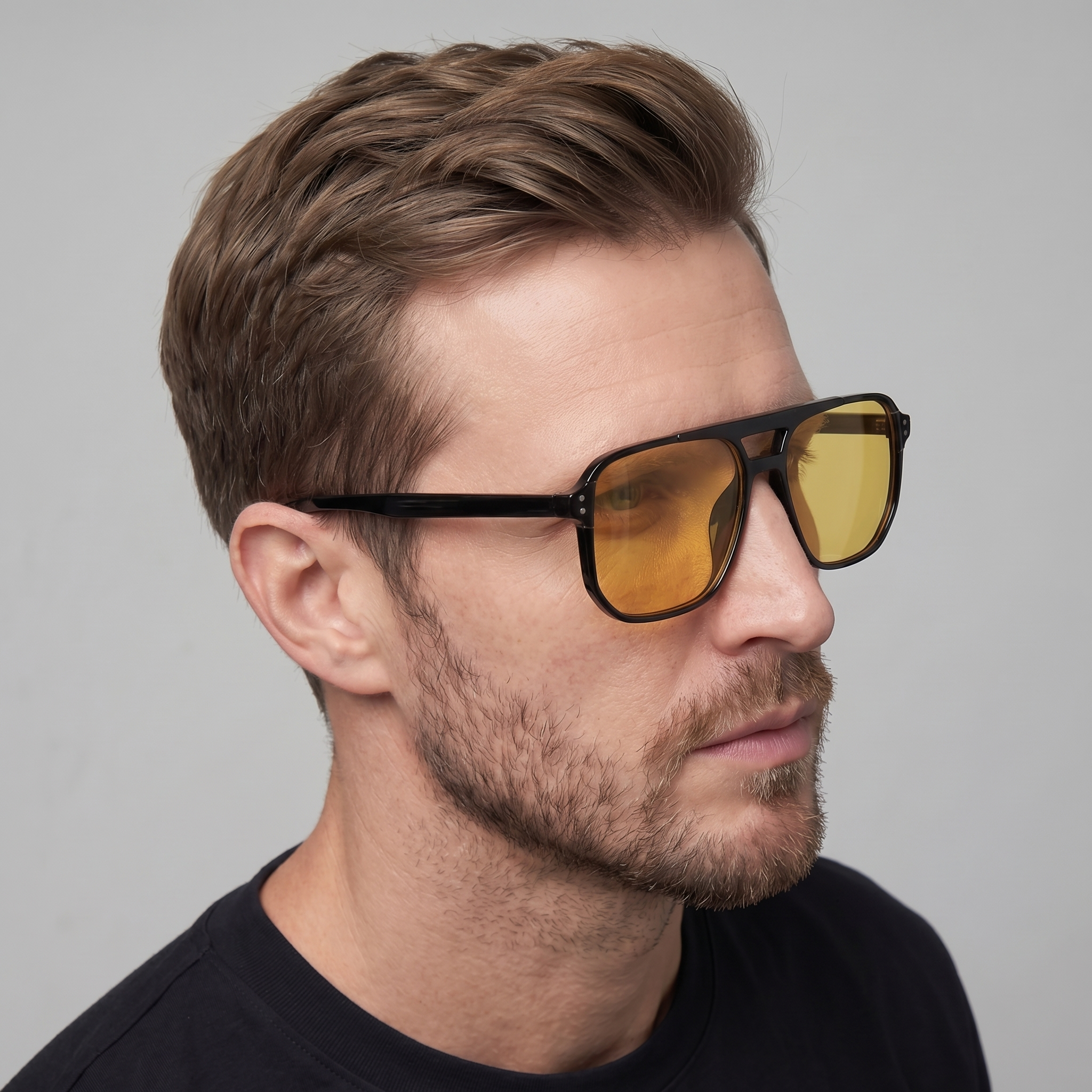 Ochelari de soare pentru bărbați cu ramă pătrată, inspirați retro, moderni pentru activități în aer liber