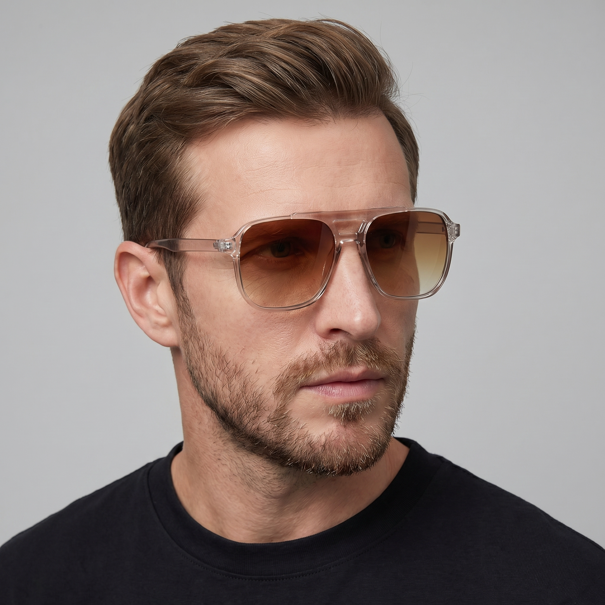 Ochelari de soare pentru bărbați cu ramă pătrată, inspirați retro, moderni pentru activități în aer liber