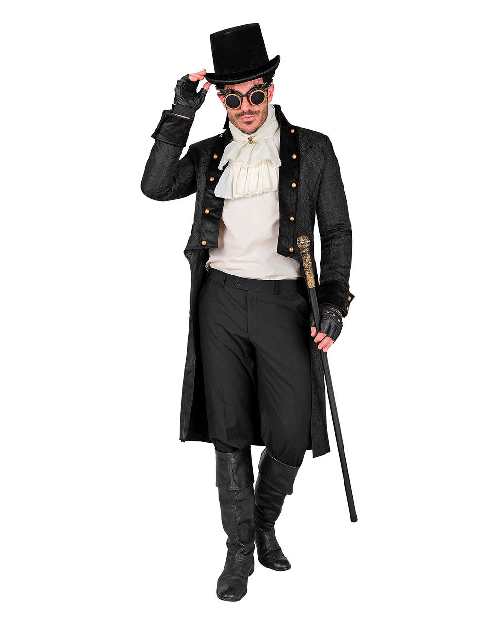 Sort victoriansk sort kostumejakke til mænd – Halloween-kostumetilbehør