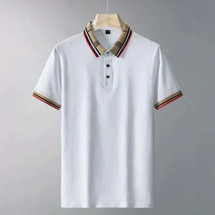 Pánské polo tričko s kontrastním límcem v elegantním smart casual stylu