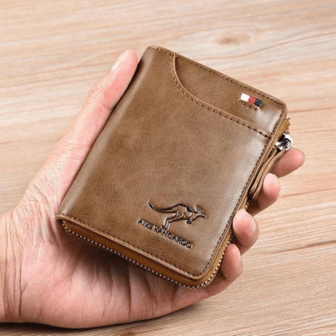 Men’s Leather Zip-Around Wallet – Secure Compact Storage for Everyday Carry