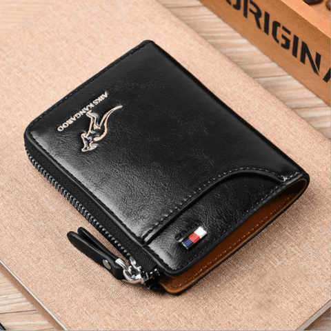 Men’s Leather Zip-Around Wallet – Secure Compact Storage for Everyday Carry