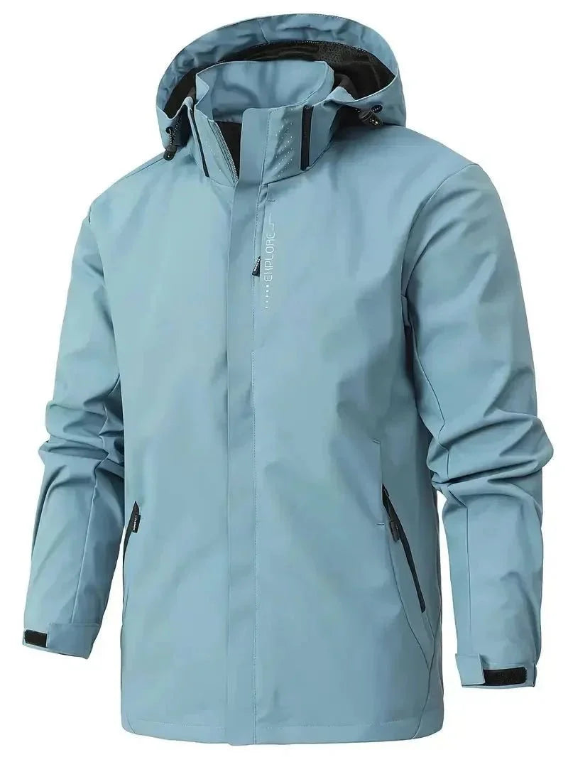 Men’s Lightweight Waterproof Outdoor Jacket – Windproof Hooded Shell for Hiking Fishing Travel and Everyday Wear