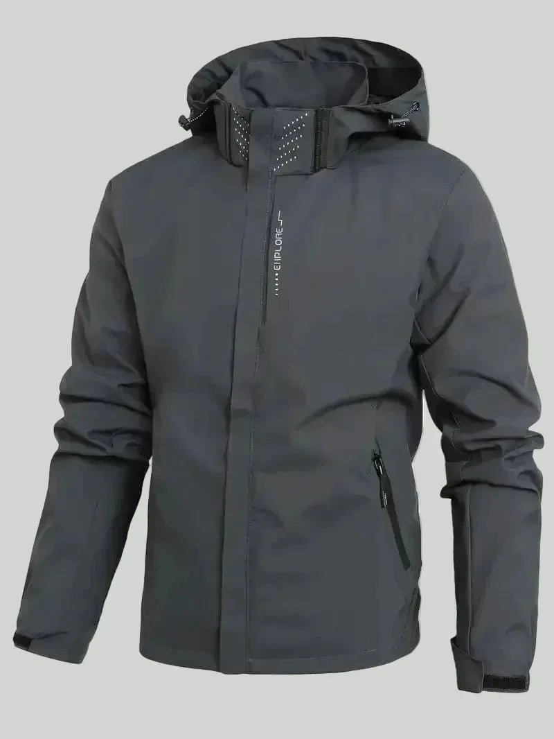 Men’s Lightweight Waterproof Outdoor Jacket – Windproof Hooded Shell for Hiking Fishing Travel and Everyday Wear