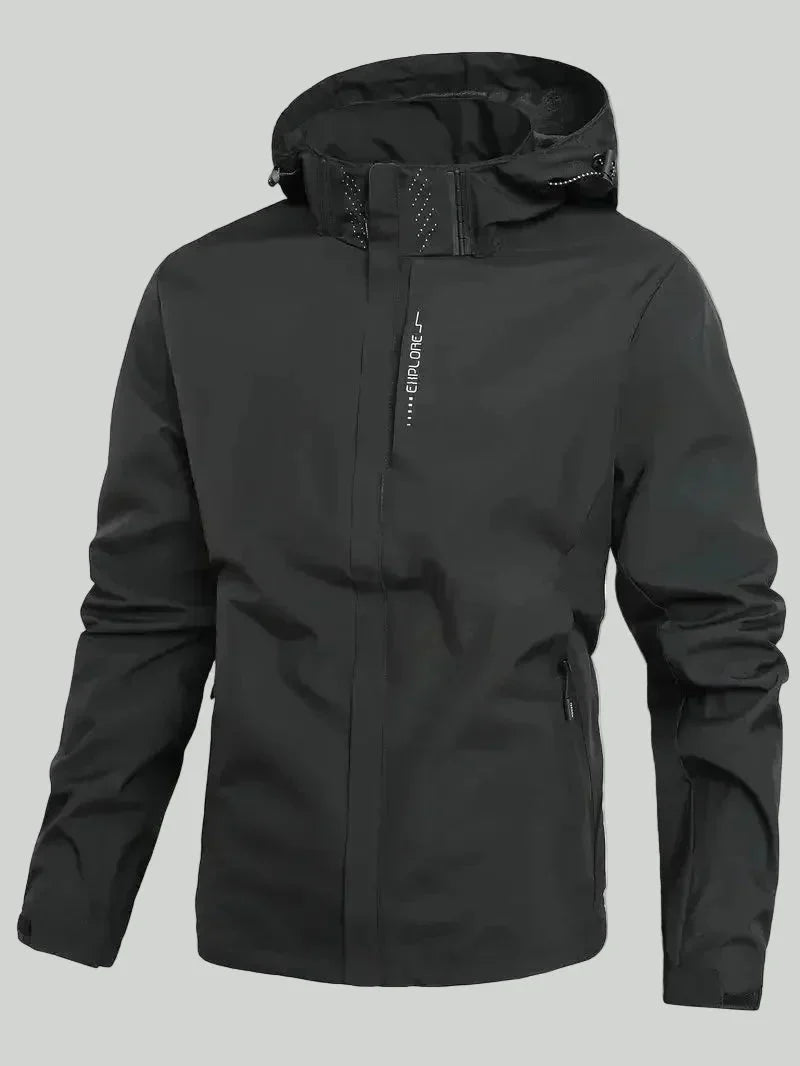 Men’s Lightweight Waterproof Outdoor Jacket – Windproof Hooded Shell for Hiking Fishing Travel and Everyday Wear