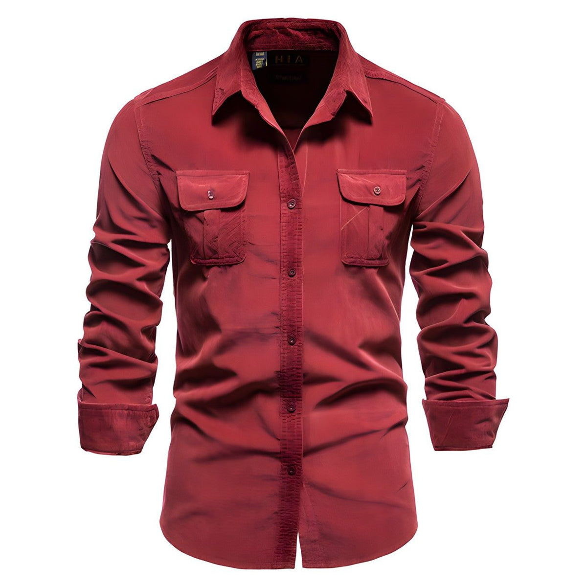 Camicia da lavoro utility da uomo – Sovracamicia a maniche lunghe con bottoni e tasche applicate con patta sul petto per tutti i giorni