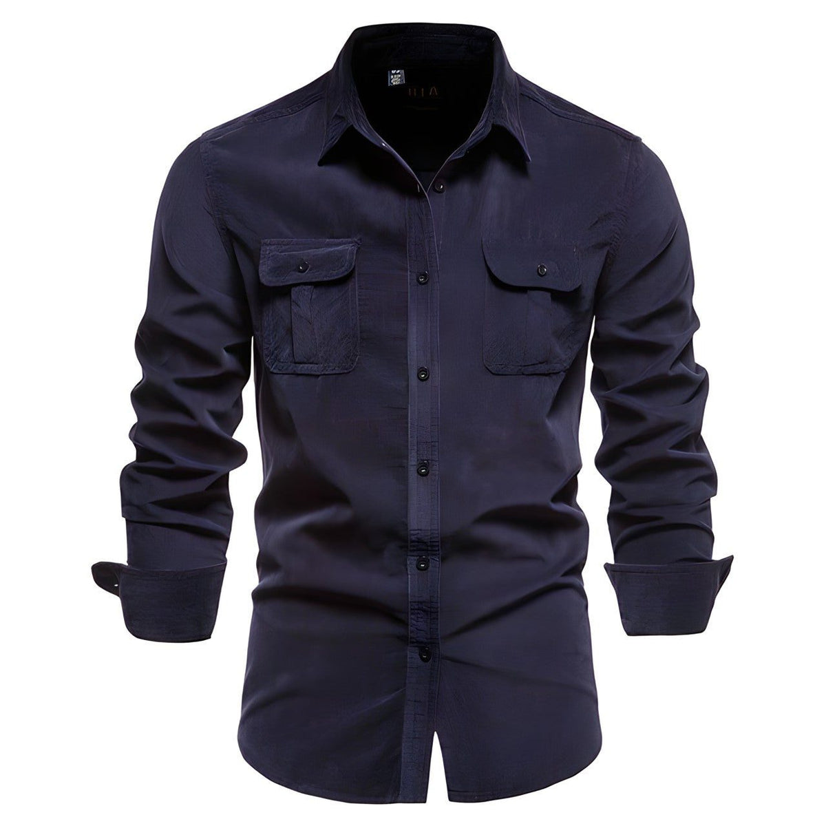Camicia da lavoro utility da uomo – Sovracamicia a maniche lunghe con bottoni e tasche applicate con patta sul petto per tutti i giorni