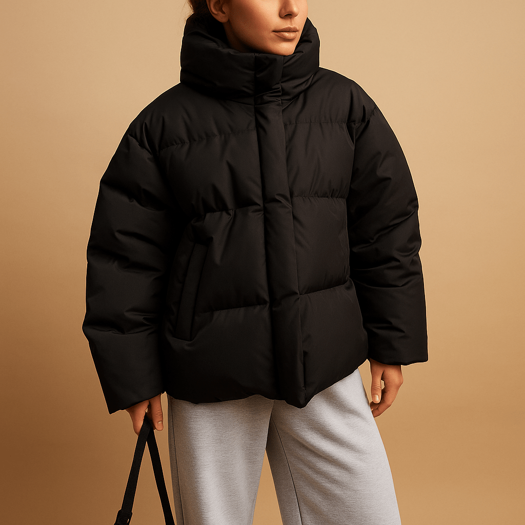 Γυναικείο oversized χειμερινό puffer μπουφάν – Καπιτονέ παλτό με ψηλό γιακά και κουκούλα για καθημερινό layering τις κρύες μέρες