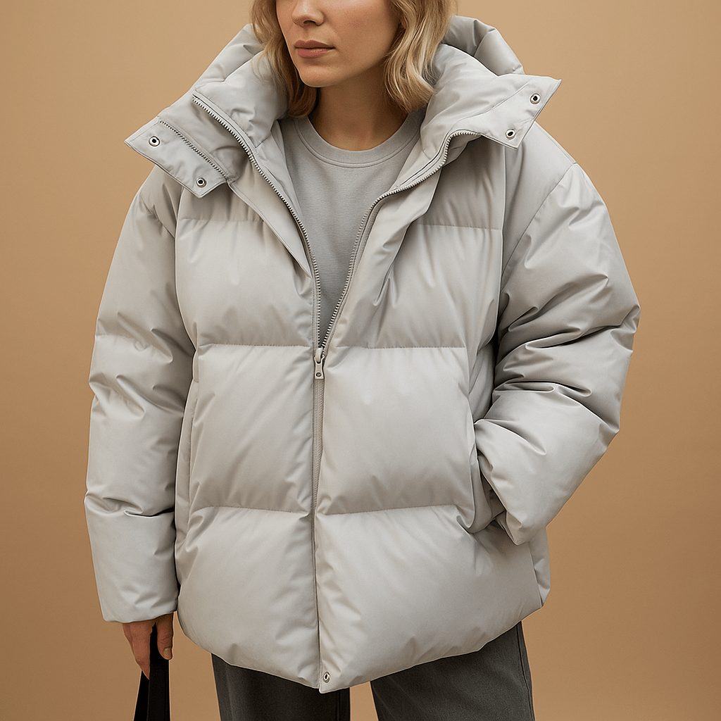 Γυναικείο oversized χειμερινό puffer μπουφάν – Καπιτονέ παλτό με ψηλό γιακά και κουκούλα για καθημερινό layering τις κρύες μέρες