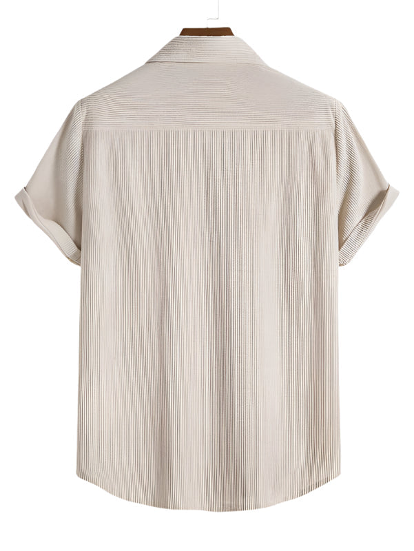 Conjunto minimalista de verano para hombre Camisa de manga corta y pantalones cortos Ropa casual ligera y transpirable