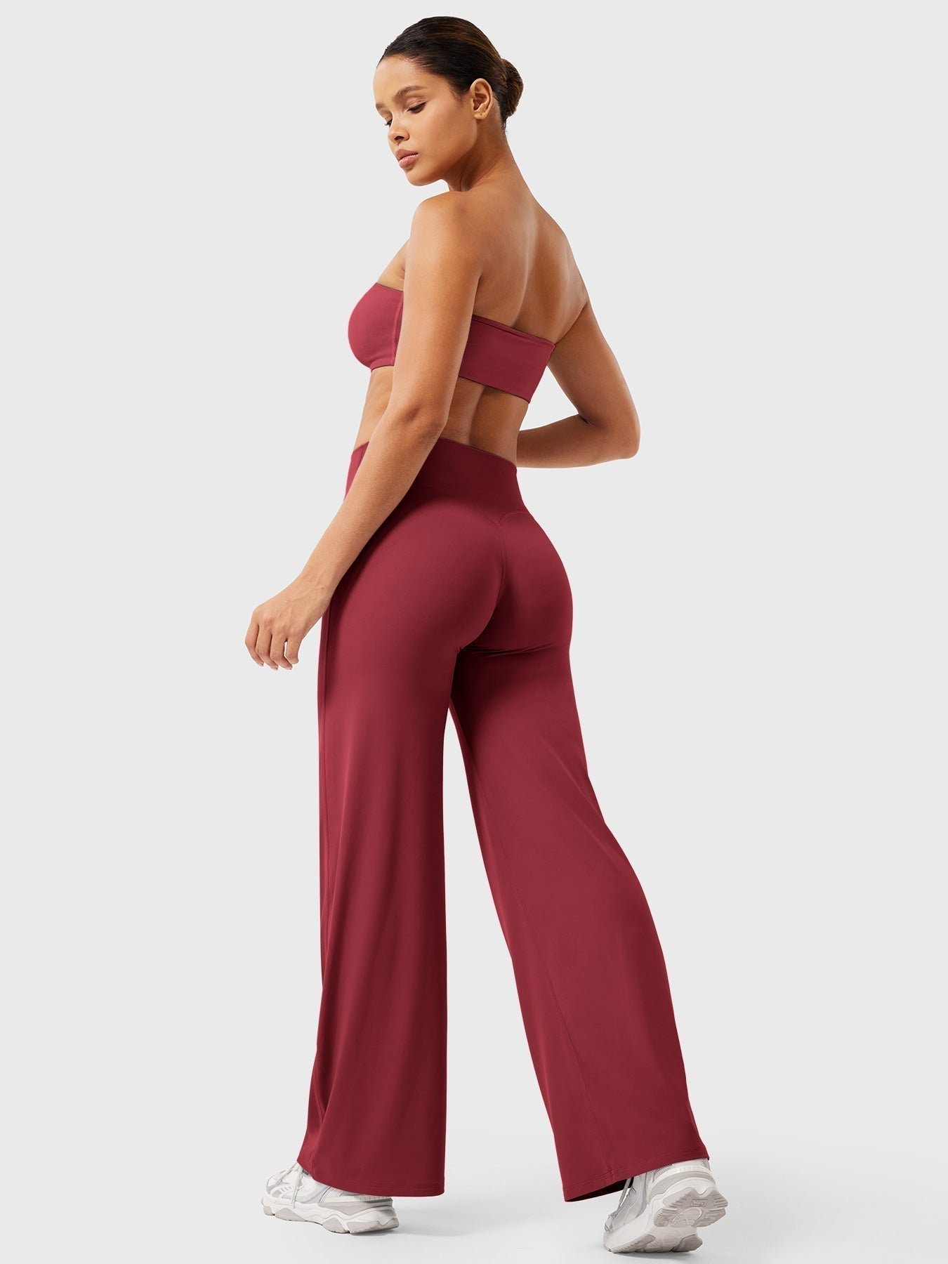 Pantalon évasé taille haute pour femme – coupe large pour tous les jours