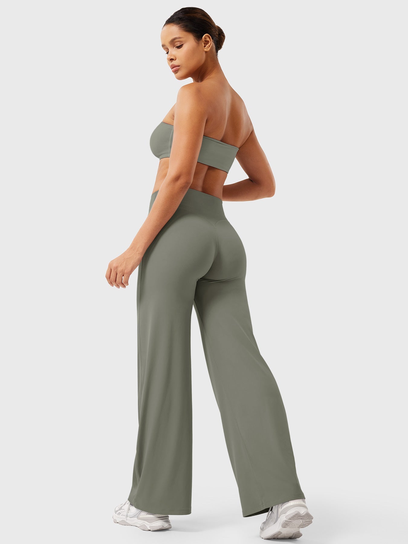 Pantalon évasé taille haute pour femme – coupe large pour tous les jours