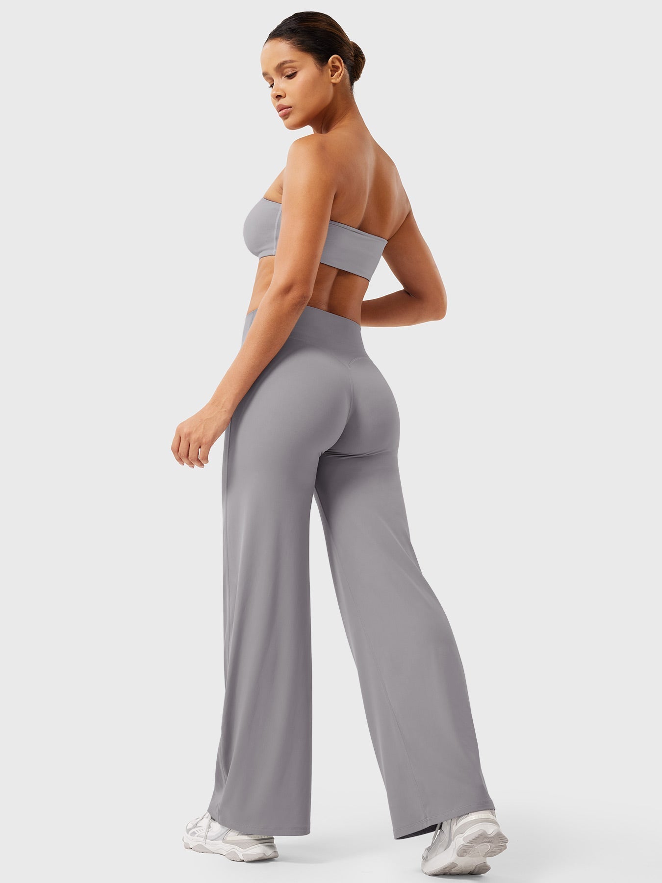 Pantalon évasé taille haute pour femme – coupe large pour tous les jours