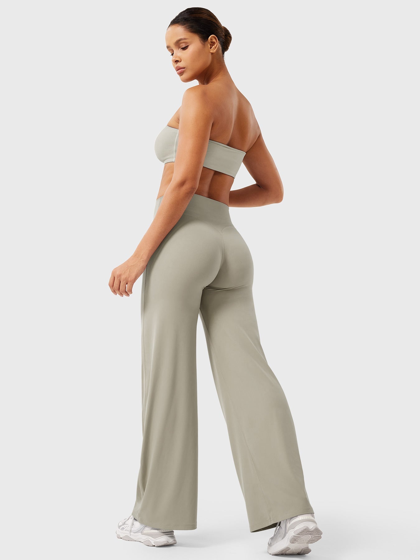 Pantalon évasé taille haute pour femme – coupe large pour tous les jours