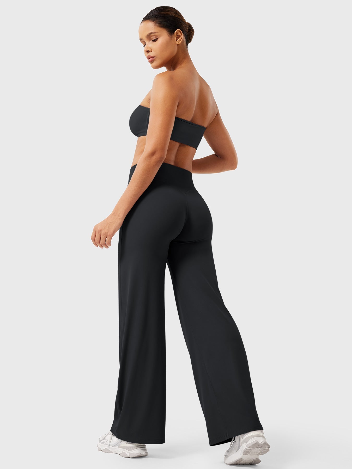 Pantalon évasé taille haute pour femme – coupe large pour tous les jours